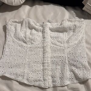 H&M White Eyelet Blouse